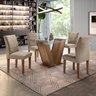 Conjunto Sala de Jantar Mesa Tampo de Vidro e 4 Cadeiras Classic - 1