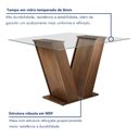 Ver imagem 2 de Conjunto Sala de Jantar Mesa Tampo de Vidro e 4 Cadeiras Classic