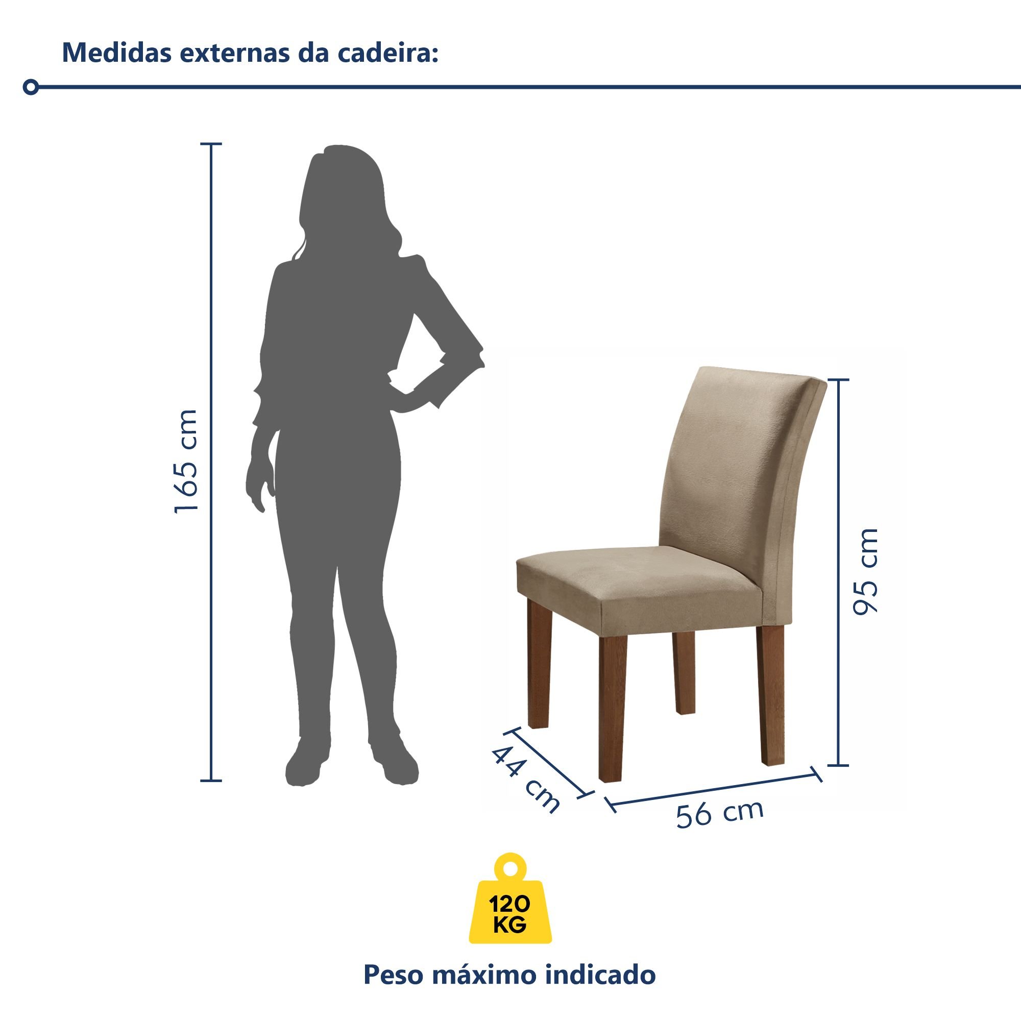 Conjunto Sala de Jantar Mesa Tampo de Vidro e 4 Cadeiras Classic  - 10