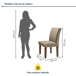Conjunto Sala de Jantar Mesa Tampo de Vidro e 4 Cadeiras Classic  - 10
