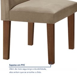 Conjunto Sala de Jantar Mesa Tampo de Vidro e 4 Cadeiras Classic  - 7