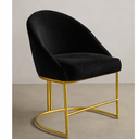 Ver imagem 1 de Cadeira Poltrona Suede Premium Preta com Pés Dourado Fef Decor