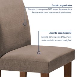 Conjunto Sala de Jantar Mesa Tampo de Vidro e 4 Cadeiras Classic Cel Móveis - 12
