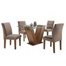 Conjunto Sala de Jantar Mesa Tampo de Vidro e 4 Cadeiras Classic Cel Móveis - 2