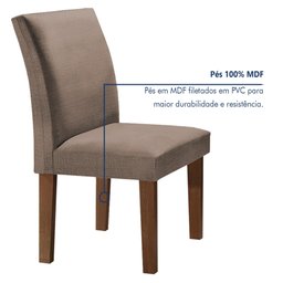 Conjunto Sala de Jantar Mesa Tampo de Vidro e 4 Cadeiras Classic Cel Móveis - 11