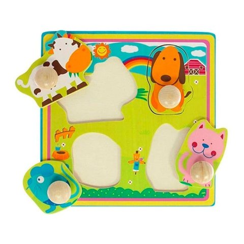 Encaixe e Brinque Animais com Puxador Largo - Dican