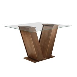 Conjunto Sala de Jantar Mesa Tampo de Vidro e 4 Cadeiras Classic - 11 Conjunto Sala de Jantar Mesa Tampo de Vidro e 4 Cadeiras Classic - 11