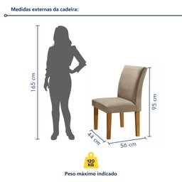Conjunto Sala de Jantar Mesa Tampo de Vidro e 4 Cadeiras Classic  - 10
