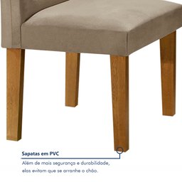 Conjunto Sala de Jantar Mesa Tampo de Vidro e 4 Cadeiras Classic  - 7