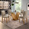 Conjunto Sala de Jantar Mesa Tampo de Vidro e 4 Cadeiras Classic - 1