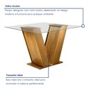 Ver imagem 4 de Conjunto Sala de Jantar Mesa Tampo de Vidro e 4 Cadeiras Classic