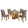Conjunto Sala de Jantar Mesa Tampo de Vidro e 4 Cadeiras Classic - 2