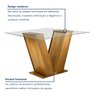 Conjunto Sala de Jantar Mesa Tampo de Vidro e 4 Cadeiras Classic - 9