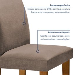Conjunto Sala de Jantar Mesa Tampo de Vidro e 4 Cadeiras Classic  - 12