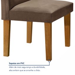 Conjunto Sala de Jantar Mesa Tampo de Vidro e 4 Cadeiras Classic  - 7