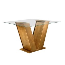 Conjunto Sala de Jantar Mesa Tampo de Vidro e 4 Cadeiras Classic  - 11