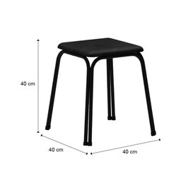 Conjunto Mesa Dobrável com 2 Banquetas Preto Carraro - 4