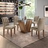Conjunto Sala de Jantar Mesa Classic Tampo de Vidro 4 Cadeiras Vitória - 1