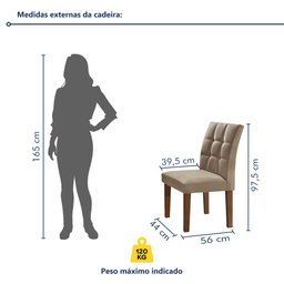 Conjunto Sala de Jantar Mesa Classic Tampo de Vidro 4 Cadeiras Vitória  - 4