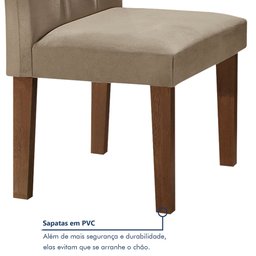 Conjunto Sala de Jantar Mesa Classic Tampo de Vidro 4 Cadeiras Vitória  - 12