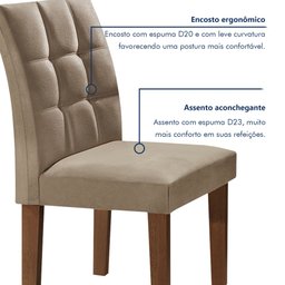Conjunto Sala de Jantar Mesa Classic Tampo de Vidro 4 Cadeiras Vitória  - 11