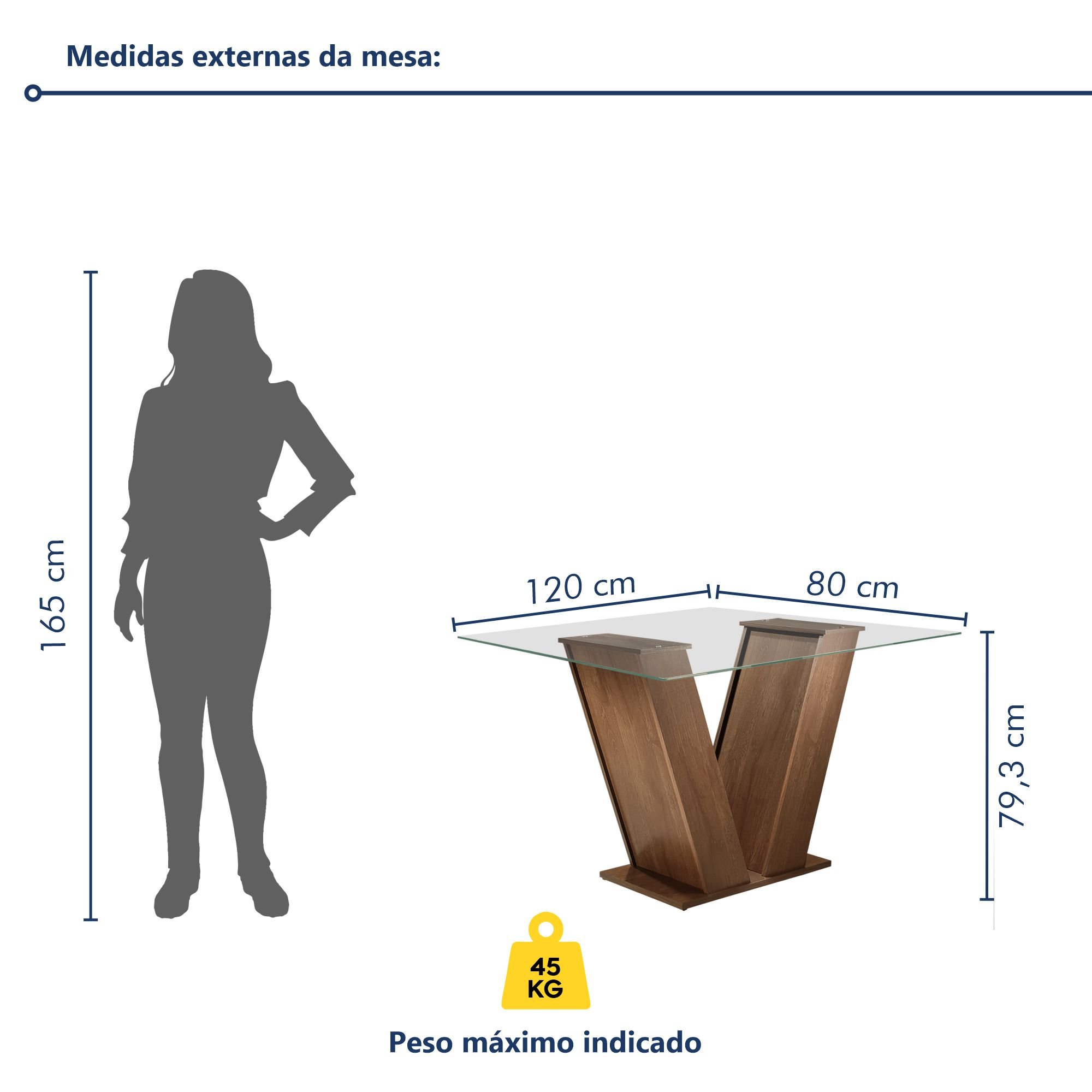 Conjunto Sala de Jantar Mesa Classic Tampo de Vidro 4 Cadeiras Vitória  - 9