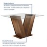 Conjunto Sala de Jantar Mesa Classic Tampo de Vidro 4 Cadeiras Vitória Cel Móveis - 8