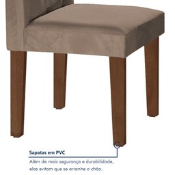 Conjunto Sala de Jantar Mesa Classic Tampo de Vidro 4 Cadeiras Vitória Cel Móveis - 12