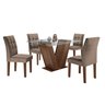 Conjunto Sala de Jantar Mesa Classic Tampo de Vidro 4 Cadeiras Vitória Cel Móveis - 2