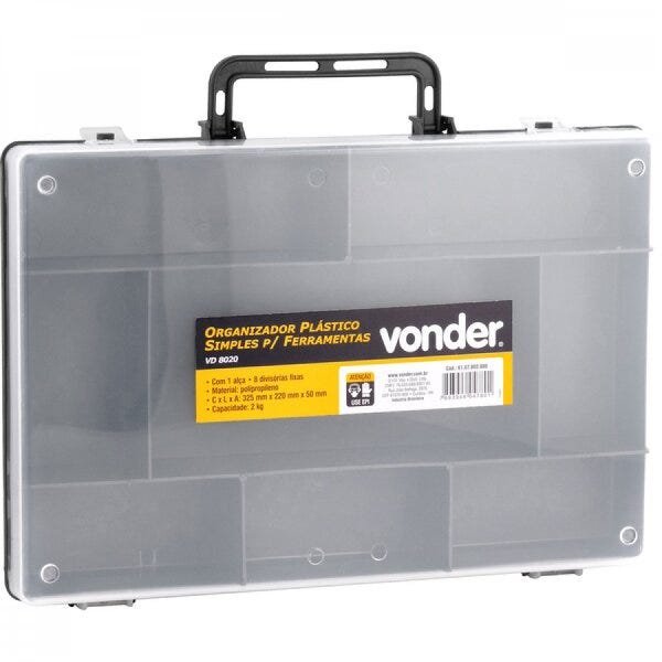 Organizador plástico simples para ferramentas VD 8020 Vonder