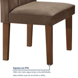 Conjunto Sala de Jantar Mesa Classic Tampo de Vidro 4 Cadeiras Vitória  - 12