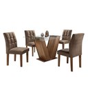 Ver imagem 2 de Conjunto Sala de Jantar Mesa Classic Tampo de Vidro 4 Cadeiras Vitória