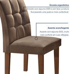 Conjunto Sala de Jantar Mesa Classic Tampo de Vidro 4 Cadeiras Vitória  - 10
