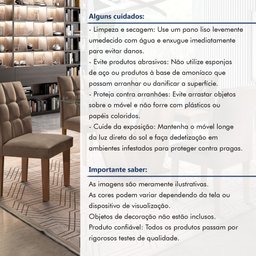 Conjunto Sala de Jantar Mesa Classic Tampo de Vidro 4 Cadeiras Vitória  - 14