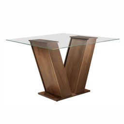 Conjunto Sala de Jantar Mesa Classic Tampo de Vidro 4 Cadeiras Vitória  - 5