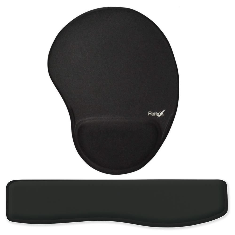 Kit Ergonômico Mouse Pad + Apoio de Pulso para Teclado Preto - 1