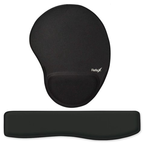 Kit Ergonômico Mouse Pad + Apoio de Pulso para Teclado Preto