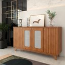 Ver imagem 3 de Balcão Buffet Vetro 4 Portas 3 Prateleiras Cinamomo - Panorama Móveis