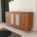 Ver imagem 6 de Balcão Buffet Vetro 4 Portas 3 Prateleiras Cinamomo - Panorama Móveis