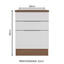 Ver imagem 3 de Balcão Madesa Stella 60 cm 3 Gavetas Rustic/Branco