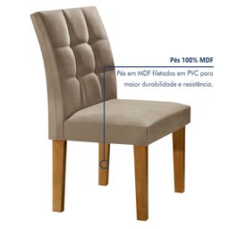 Conjunto Sala de Jantar Mesa Classic Tampo de Vidro 4 Cadeiras Vitória  - 10
