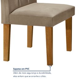 Conjunto Sala de Jantar Mesa Classic Tampo de Vidro 4 Cadeiras Vitória  - 12