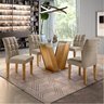 Conjunto Sala de Jantar Mesa Classic Tampo de Vidro 4 Cadeiras Vitória - 1