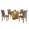 Conjunto Sala de Jantar Mesa Classic Tampo de Vidro 4 Cadeiras Vitória  - 2