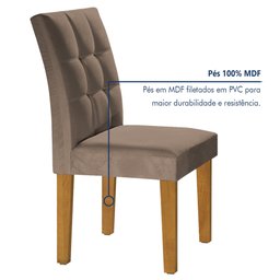 Conjunto Sala de Jantar Mesa Classic Tampo de Vidro 4 Cadeiras Vitória  - 10
