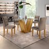 Conjunto Sala de Jantar Mesa Classic Tampo de Vidro 4 Cadeiras Vitória  - 1