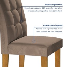 Conjunto Sala de Jantar Mesa Classic Tampo de Vidro 4 Cadeiras Vitória  - 11