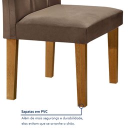 Conjunto Sala de Jantar Mesa Classic Tampo de Vidro 4 Cadeiras Vitória  - 12
