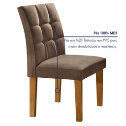 Conjunto Sala de Jantar Mesa Classic Tampo de Vidro 4 Cadeiras Vitória  - 10