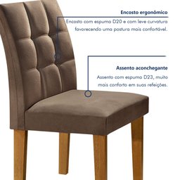Conjunto Sala de Jantar Mesa Classic Tampo de Vidro 4 Cadeiras Vitória  - 11